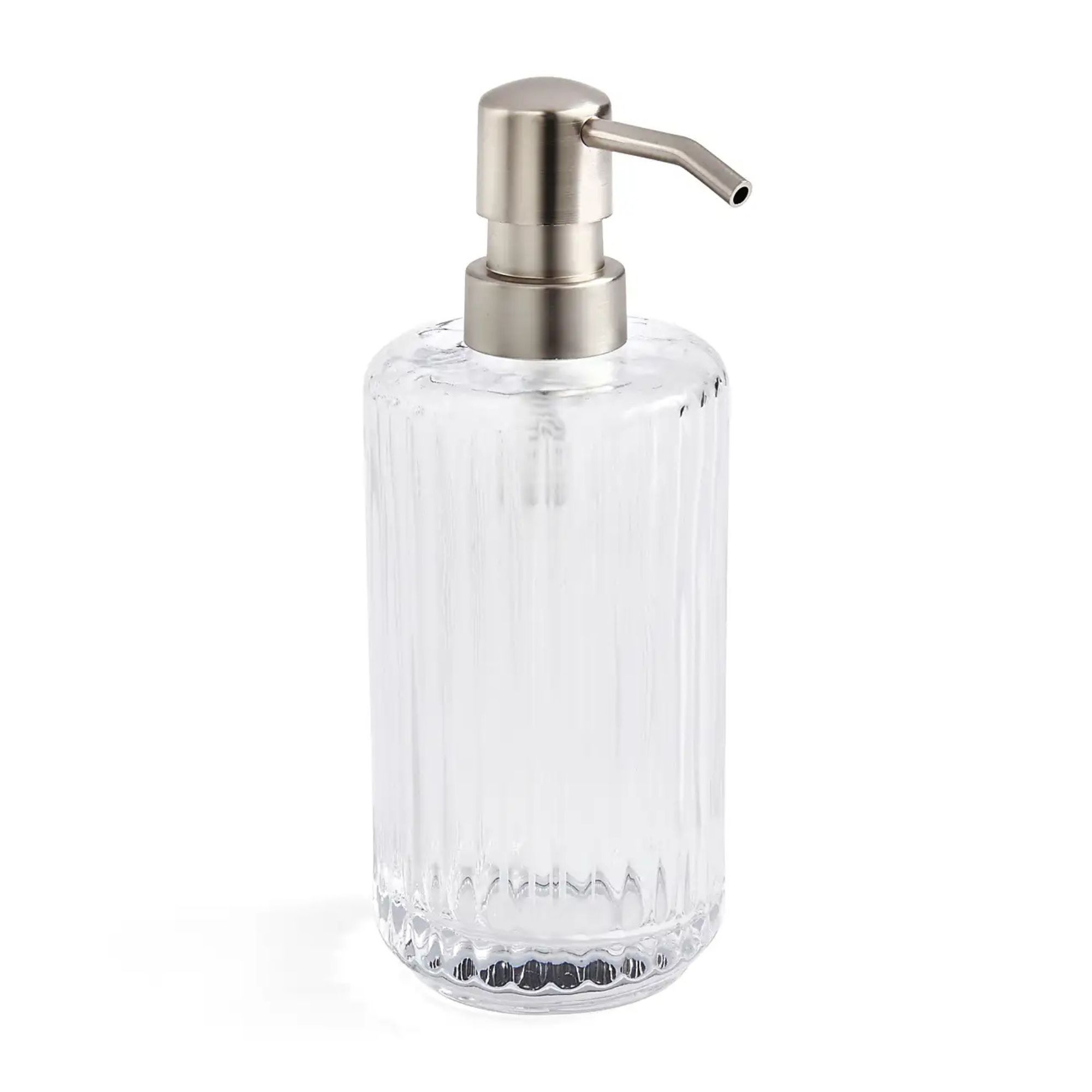 Dunelm Ribbed Glass Soap Dispenser