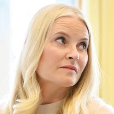 Crown Princess Mette-Marit looking to the right