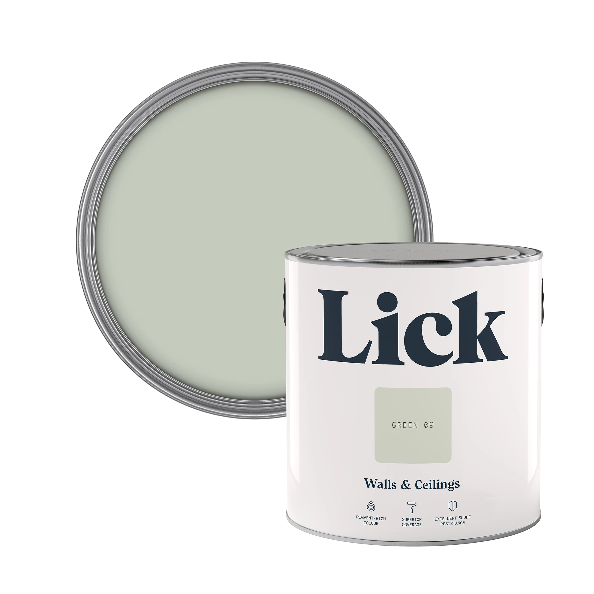 Lick Green 09 Matt Emulsion Paint, 2.5l