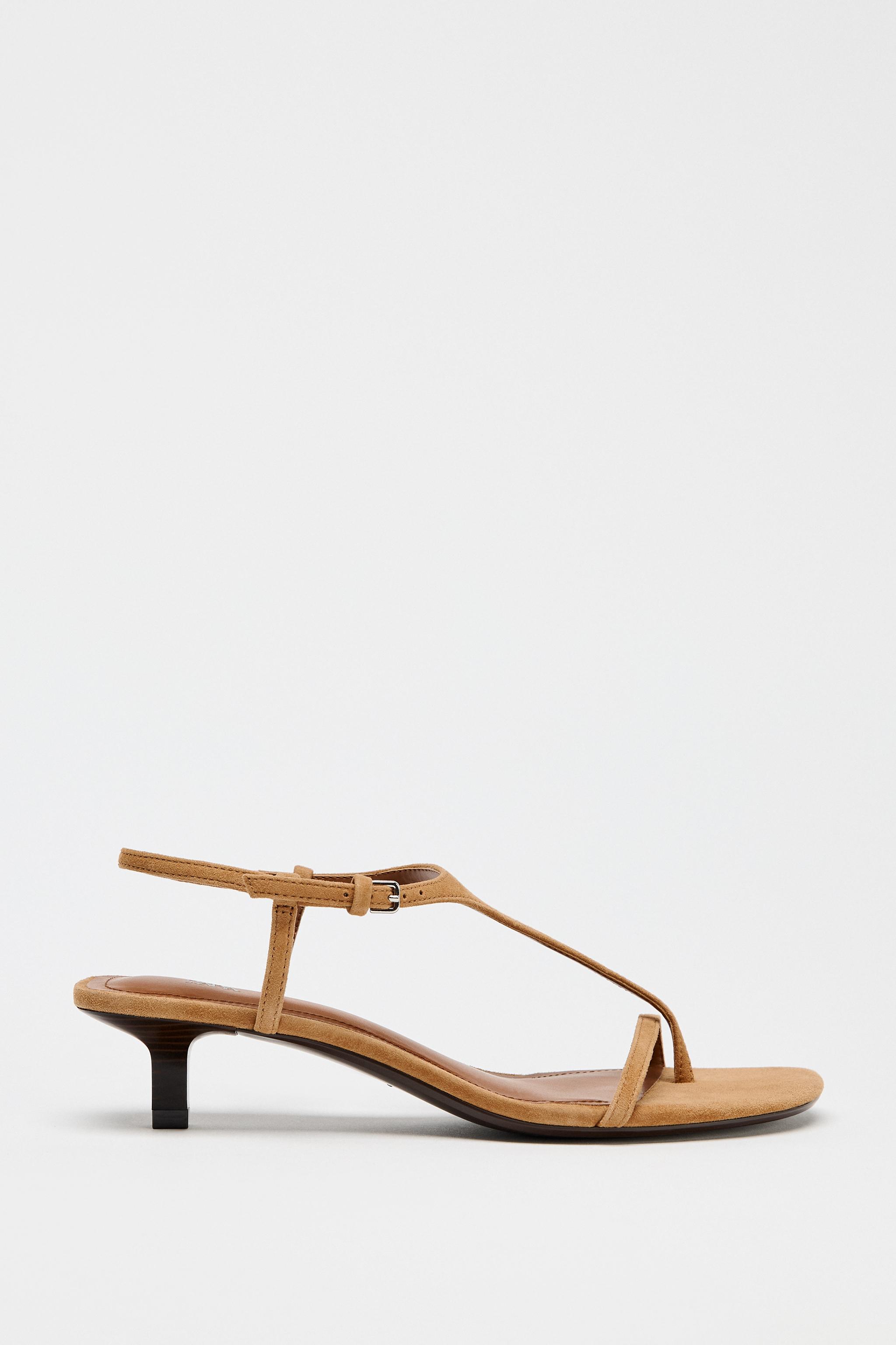 Suede Kitten Heel Sandals