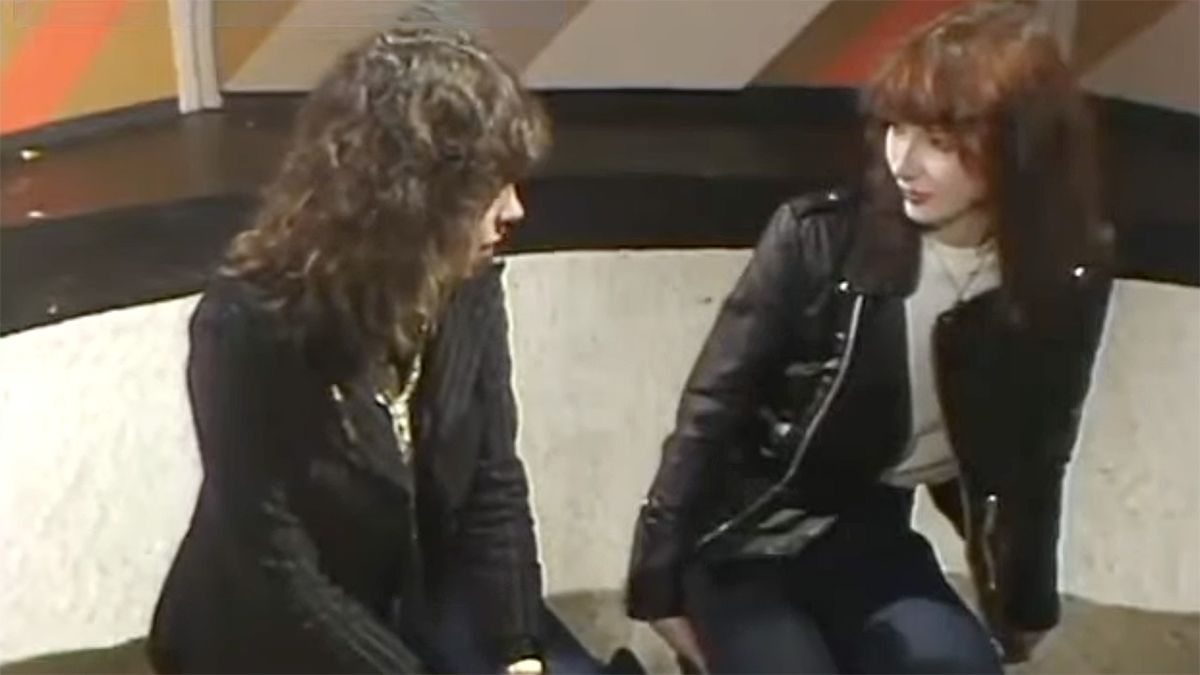 Kate Bush with Sally James on TISWAS