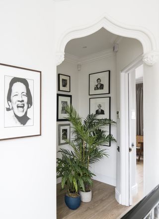 A photo wall in a curated corner