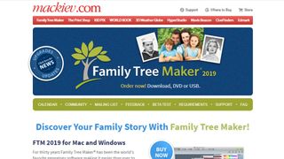 Website screenshot for Family Tree Maker
