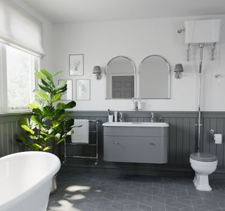 a tonal grey bathroom scheme