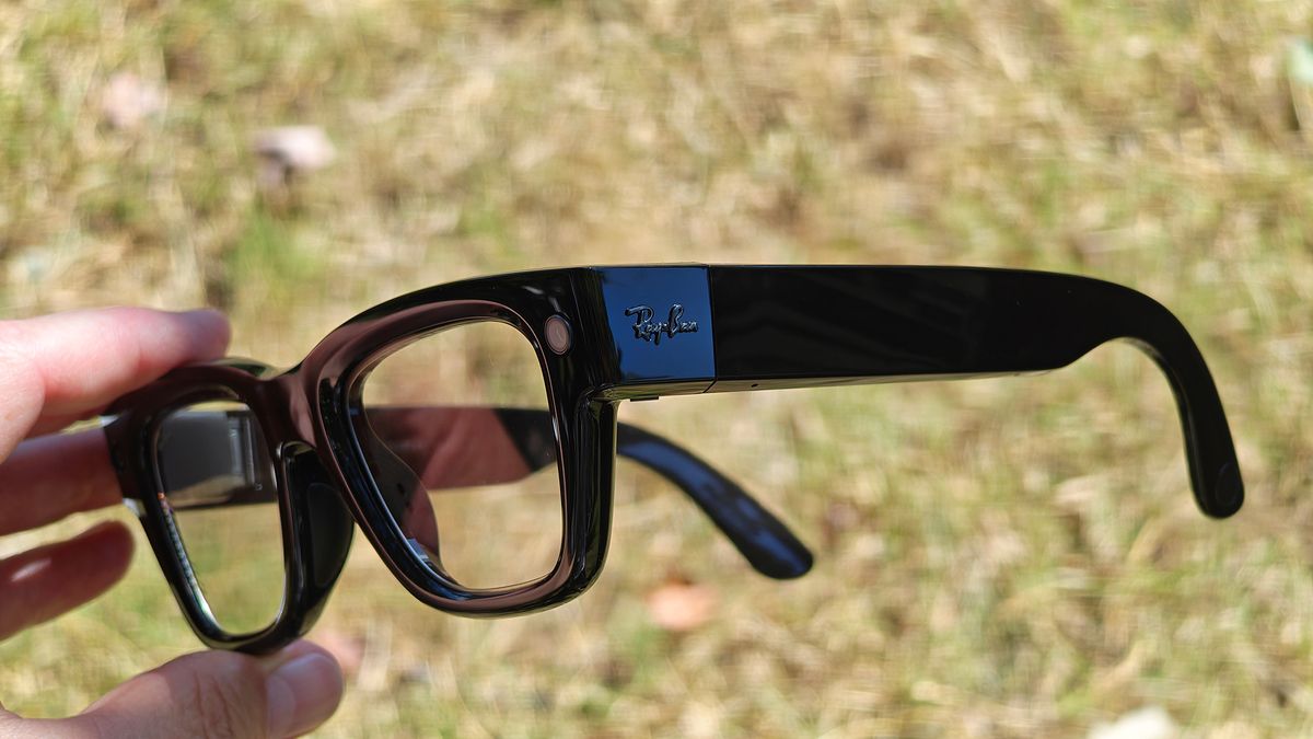 Looking close-up at Meta Ray-Ban Display smart glasses