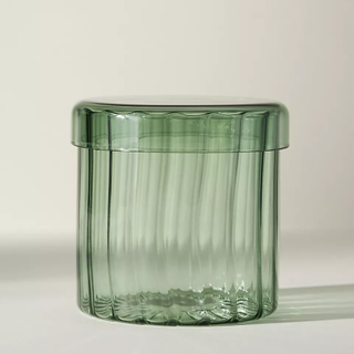green glass canister