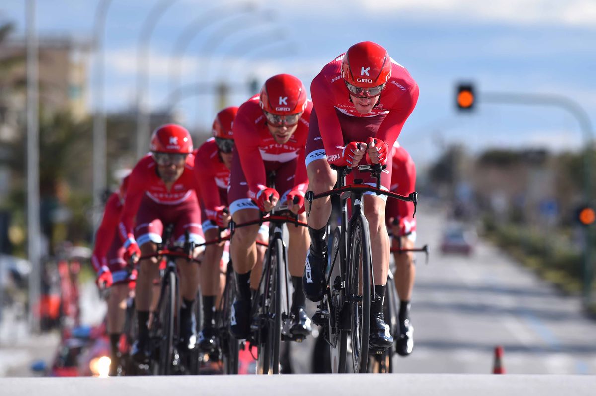 Katusha in the team time trial in Tirreno-Adriatico