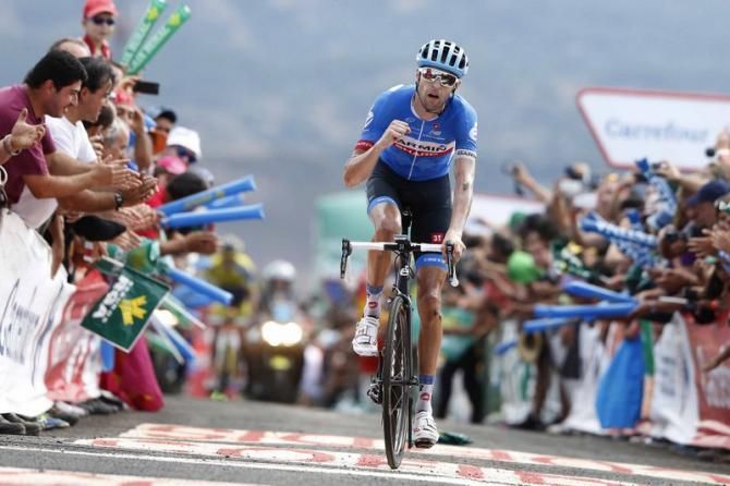 Ryder Hesjedal (Garmin-Sharp) barely had the strength to celebrate