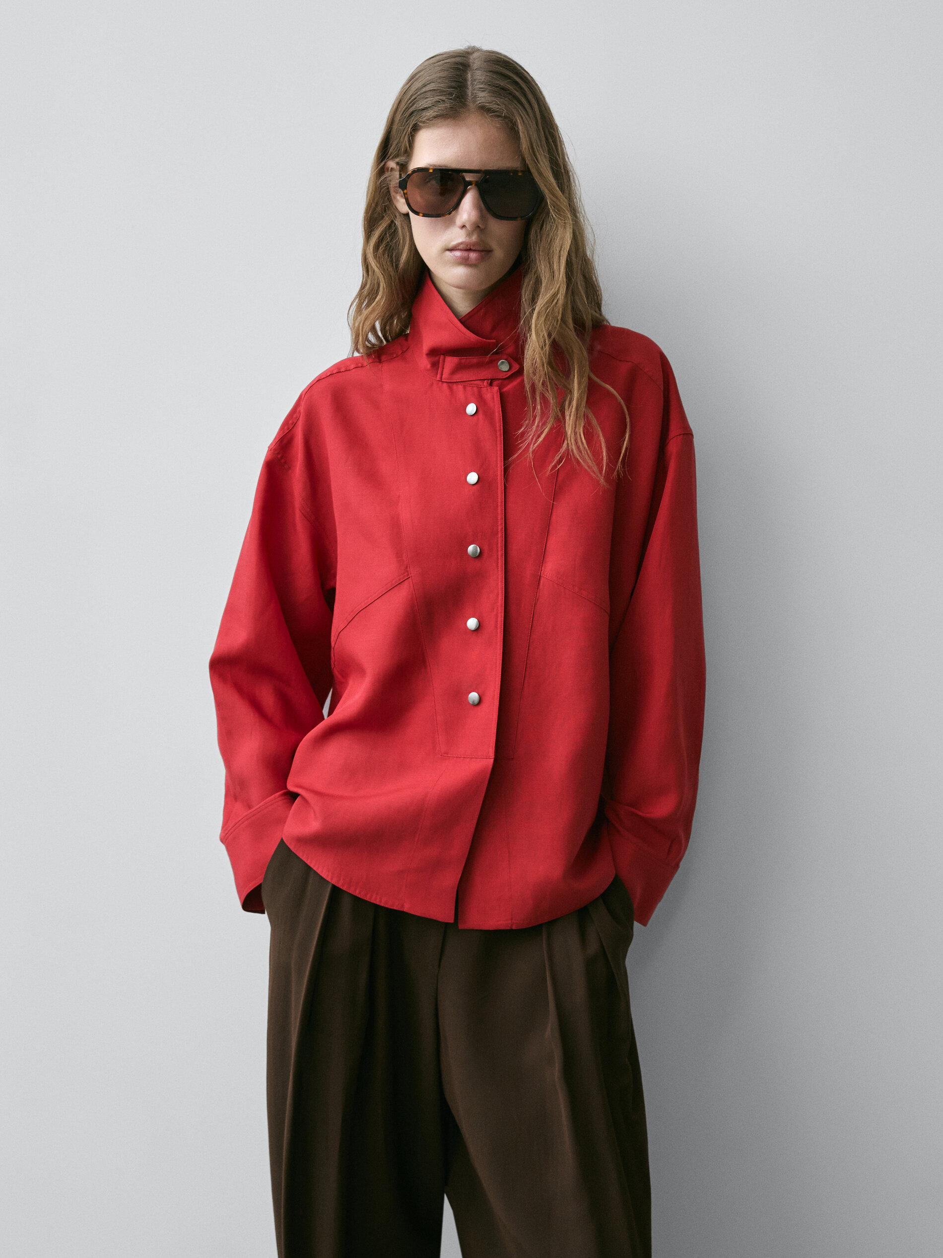 Flowing Shirt With Snap Buttons