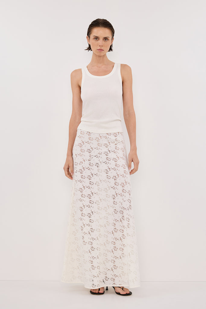 Loula White Lace Skirt