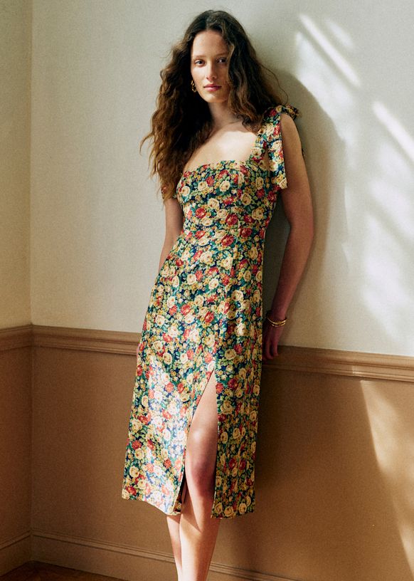 Dorotha Dress - Alicante Blue Print - Viscose Ecovero&amp;trade; Lenzing&amp;trade; - S&amp;eacute;zane