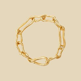 flat lay image of gold chunky bracelet