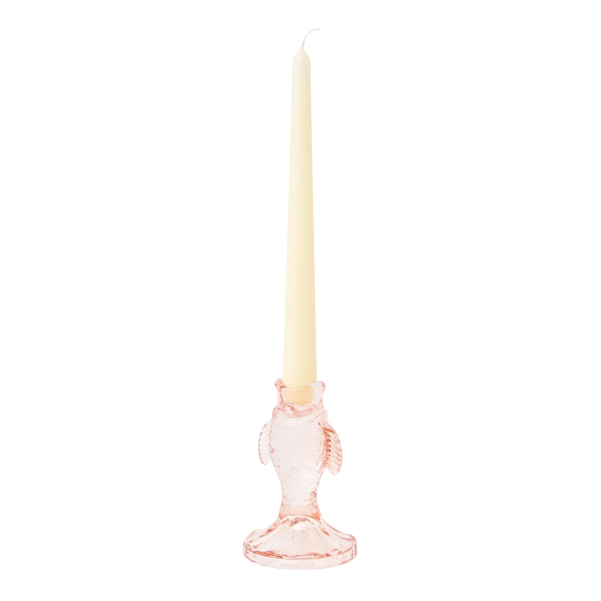 Fish Pink Glass Candlestick Holder | Oliver Bonas