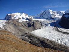 Gorner glacier in the European Alps.