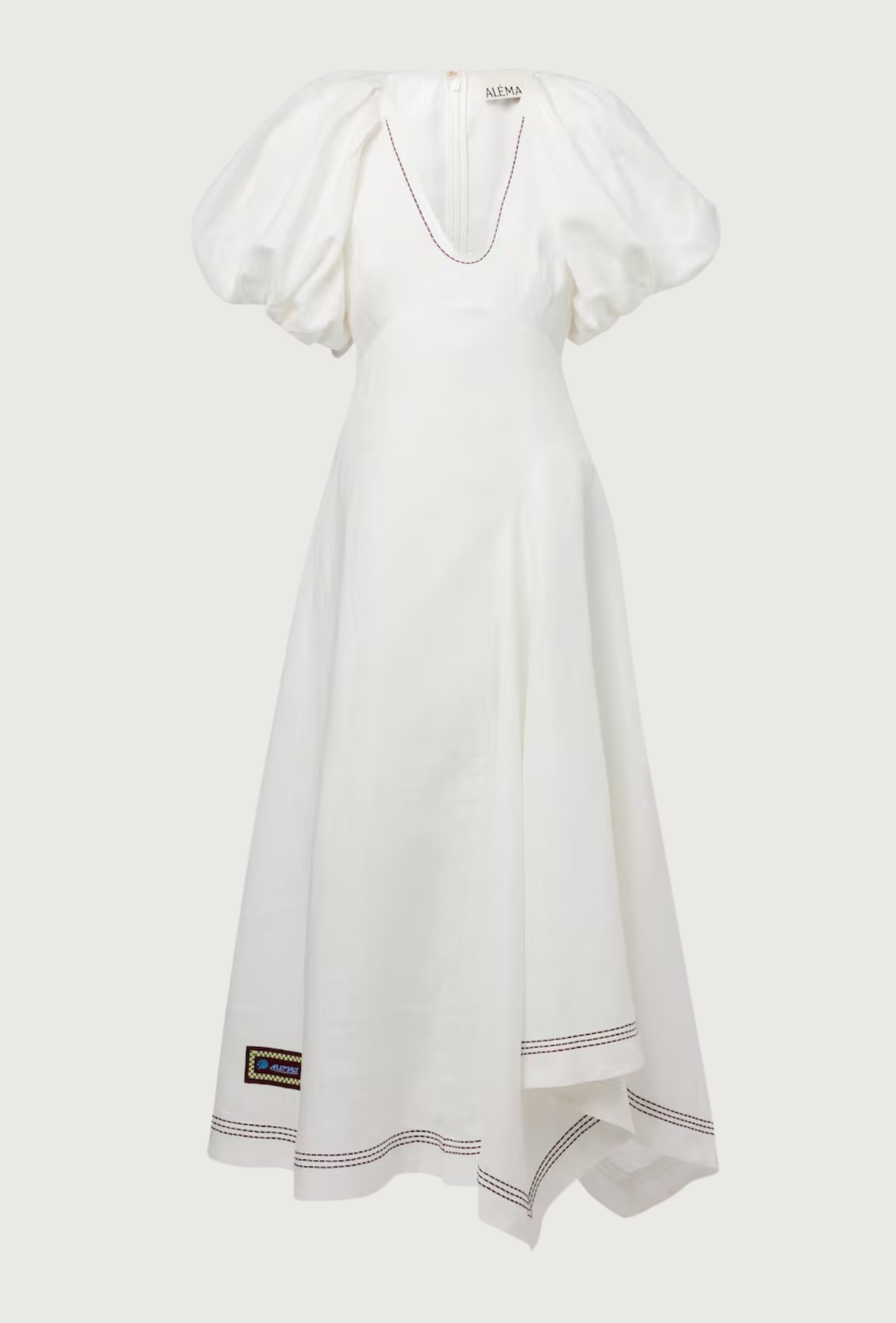 Magnolia Embroidered Linen Midi Dress