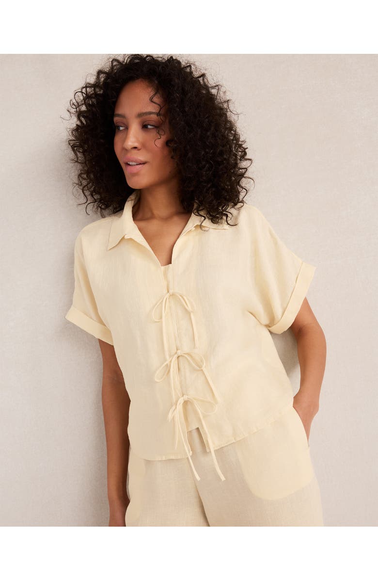 Linen Tie-Front Top