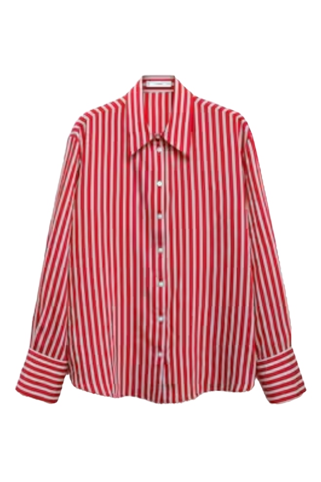 MANGO, Striped Straight Shirt 