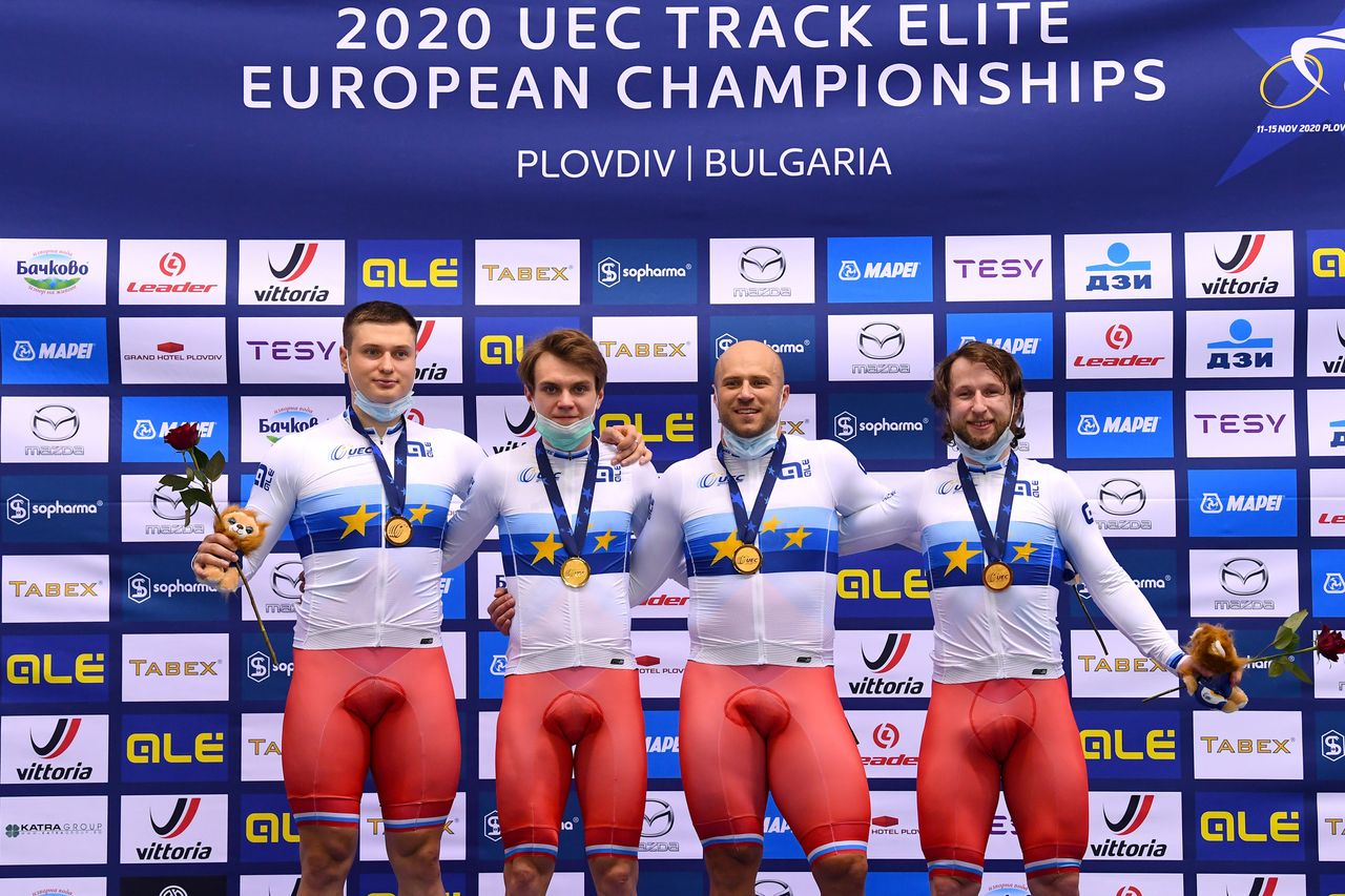 Russia took the men&rsquo;s team sprint gold at the 2020 UEC Track European Championships