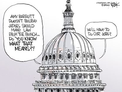 Political Cartoon U.S. Amy Barrett congress SCOTUS