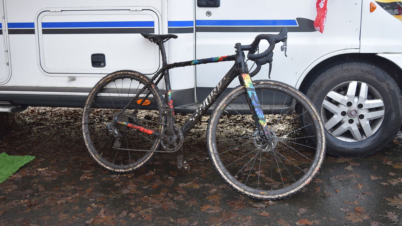 British U18s rider Ben Tullett's S-Works Crux following his 16th place finish in Zeven