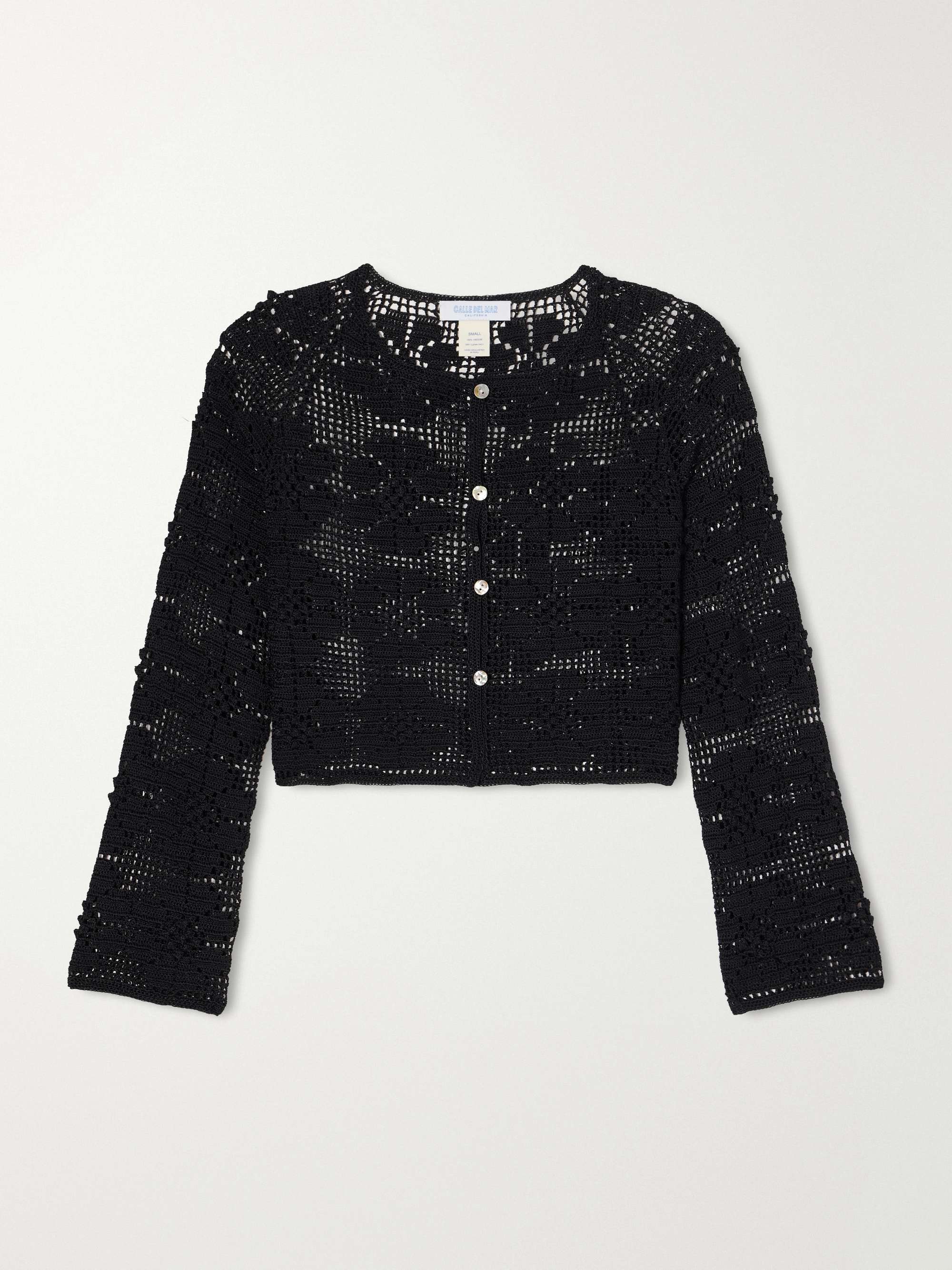 Daisy Chain Cropped Crocheted Cardigan