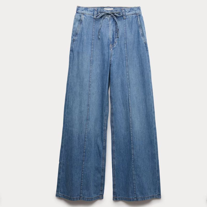 M&amp;amp;S, elasticated waist drawstring waist jeans