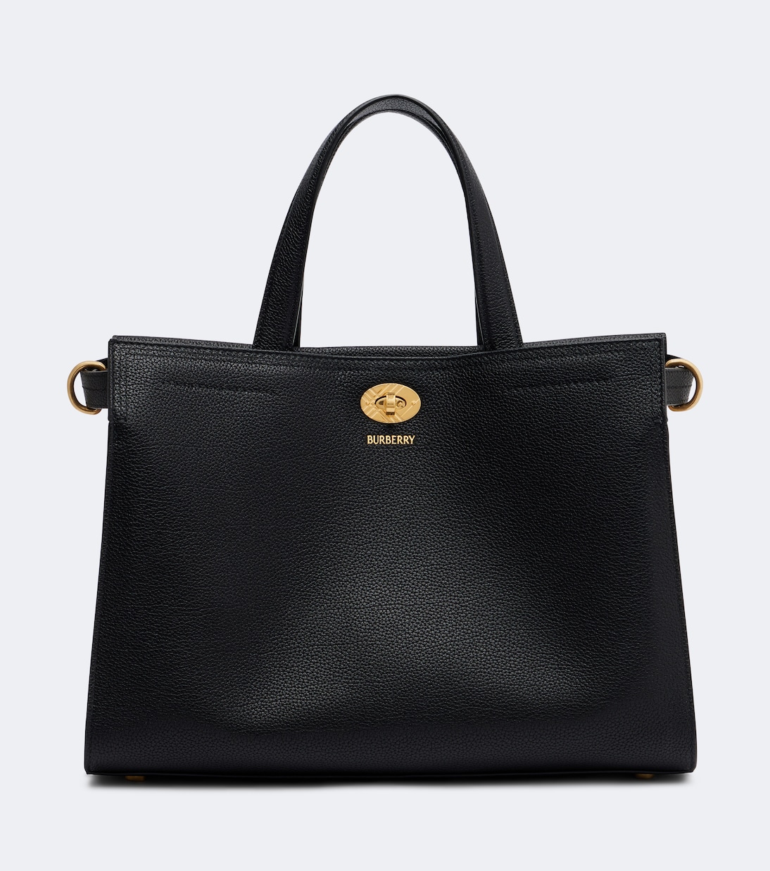 Burberry Check Small Leather Top-Handle Bag in Black - Burberry
