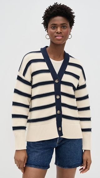 Madewell Oversized Cotton Cardigan in Stripe