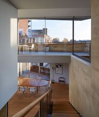 A south facing terrace at the house’s top floor helps bring some of the outside in