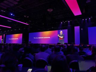 Dr Werner Vogels, CTO and VP of Amazon.com discussing cloud innovation at AWS re:Invent 2023 at the Venetian Hotel in Las Vegas