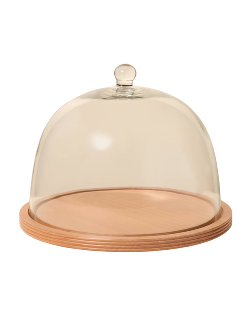 Wood and Glass Cake Stand