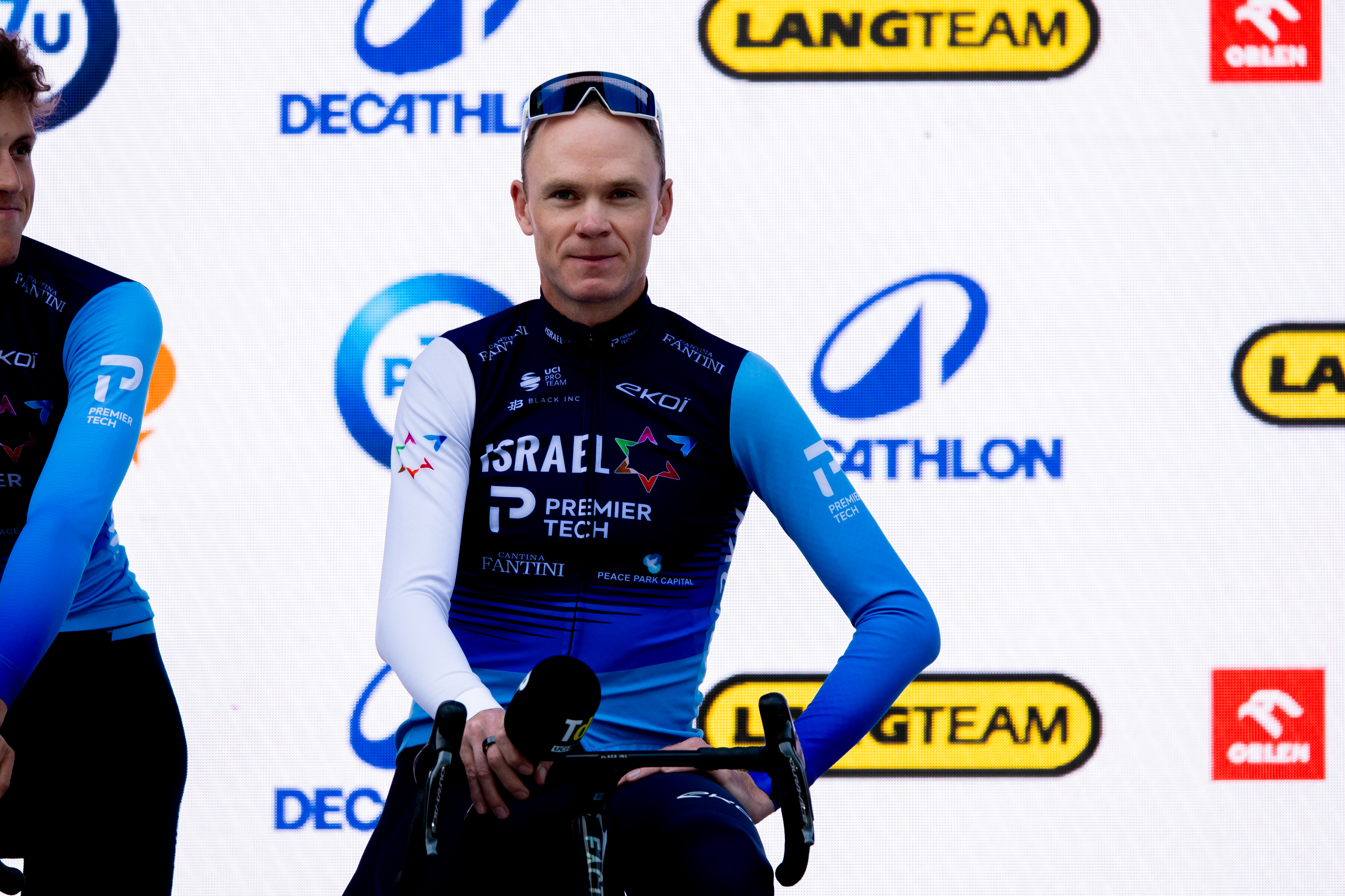 Chris Froome on stage at the Tour of Poland