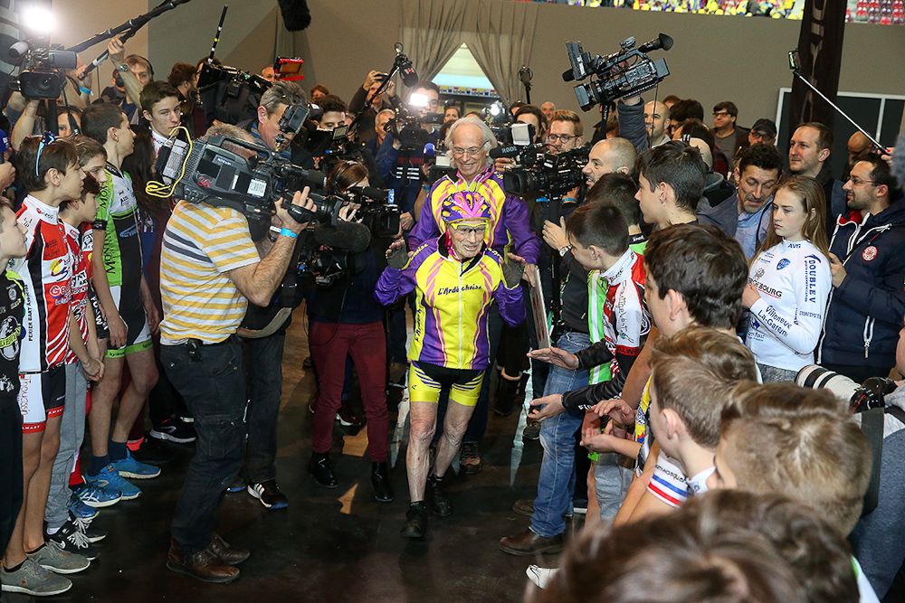 Robert Marchand before his attempt to break the 105+ world cycling hour record.