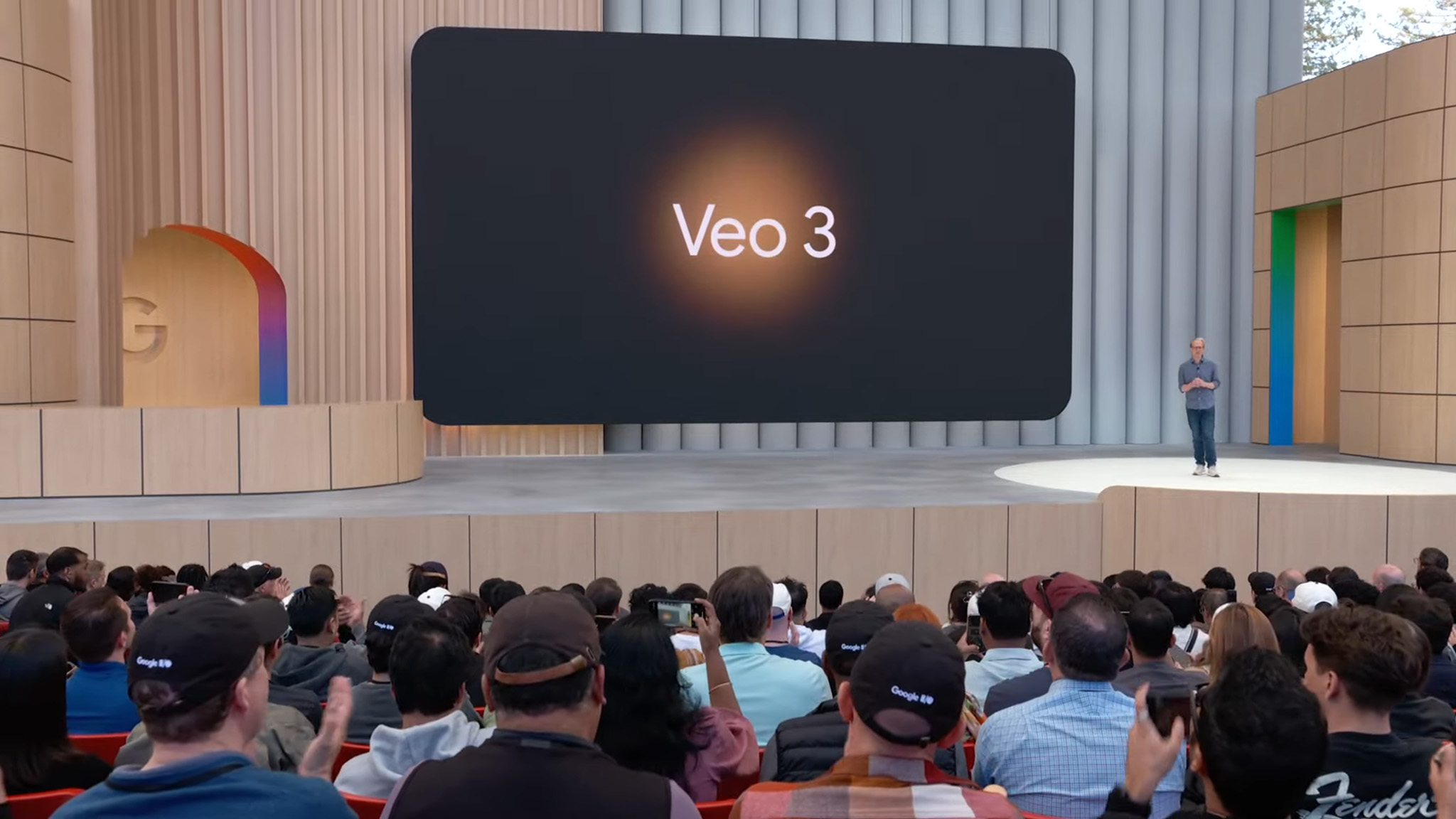 Google Veo 3 on stage at Google I/O 2025
