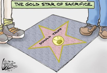 Political cartoon U.S. Trump Gold Star