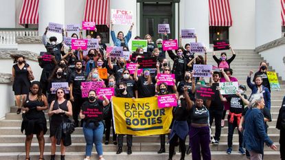 Protesters against Florida's strict abortion ban bill.