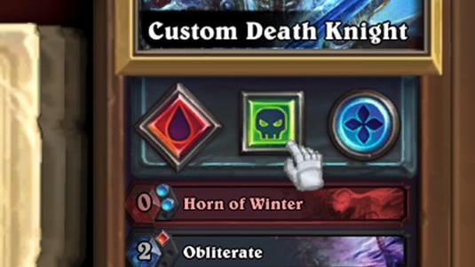 Image of the Death Knight rune slots in Hearthstone.
