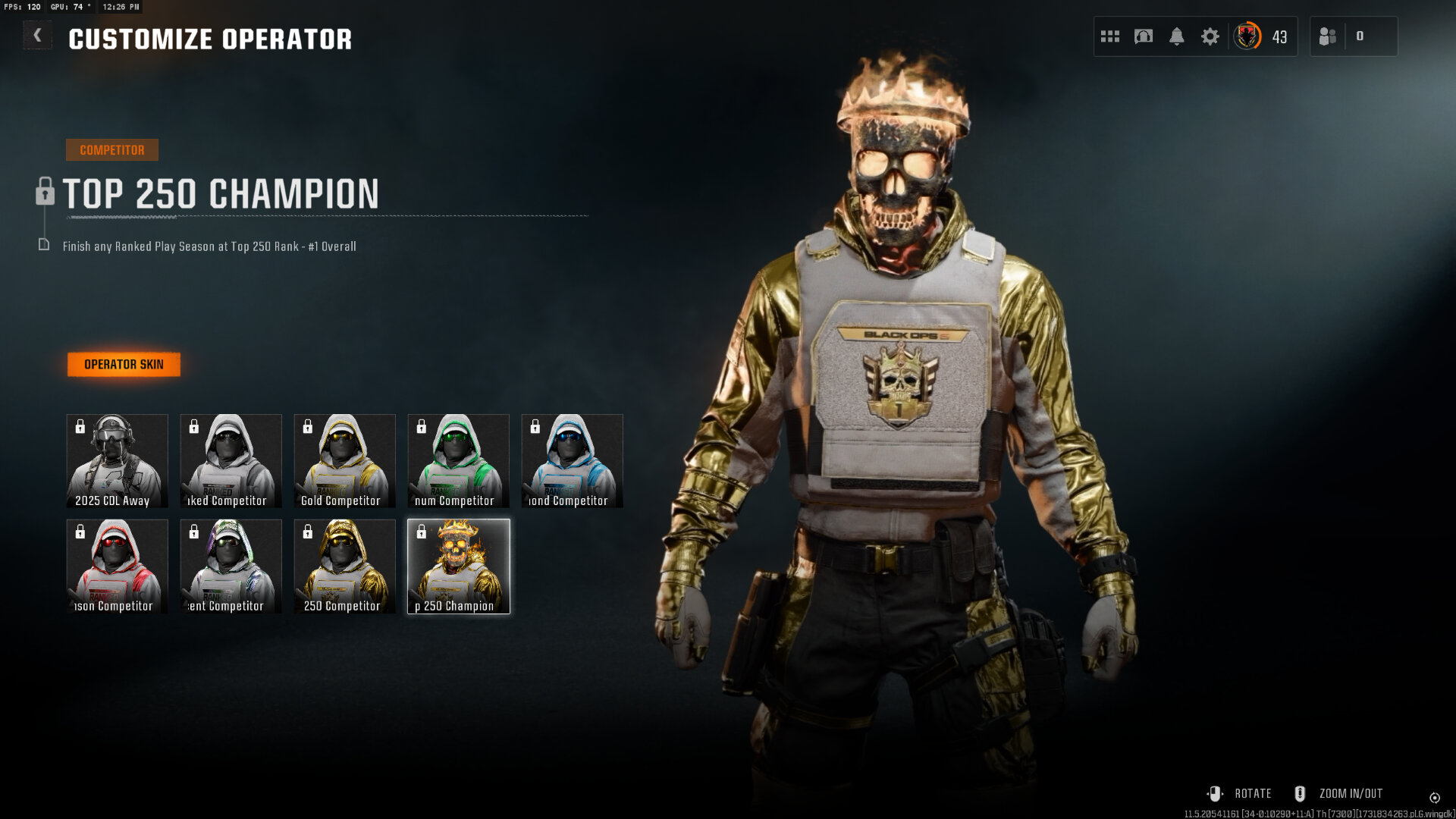 Les récompenses d'opérateur disponibles en jeu classé dans Call of Duty: Black Ops 6