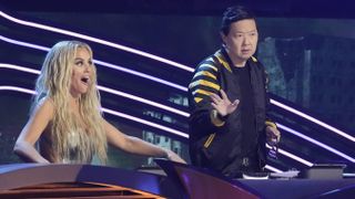Jenny McCarthy-Wahlberg and Ken Jeong in The Masked Singer season 11