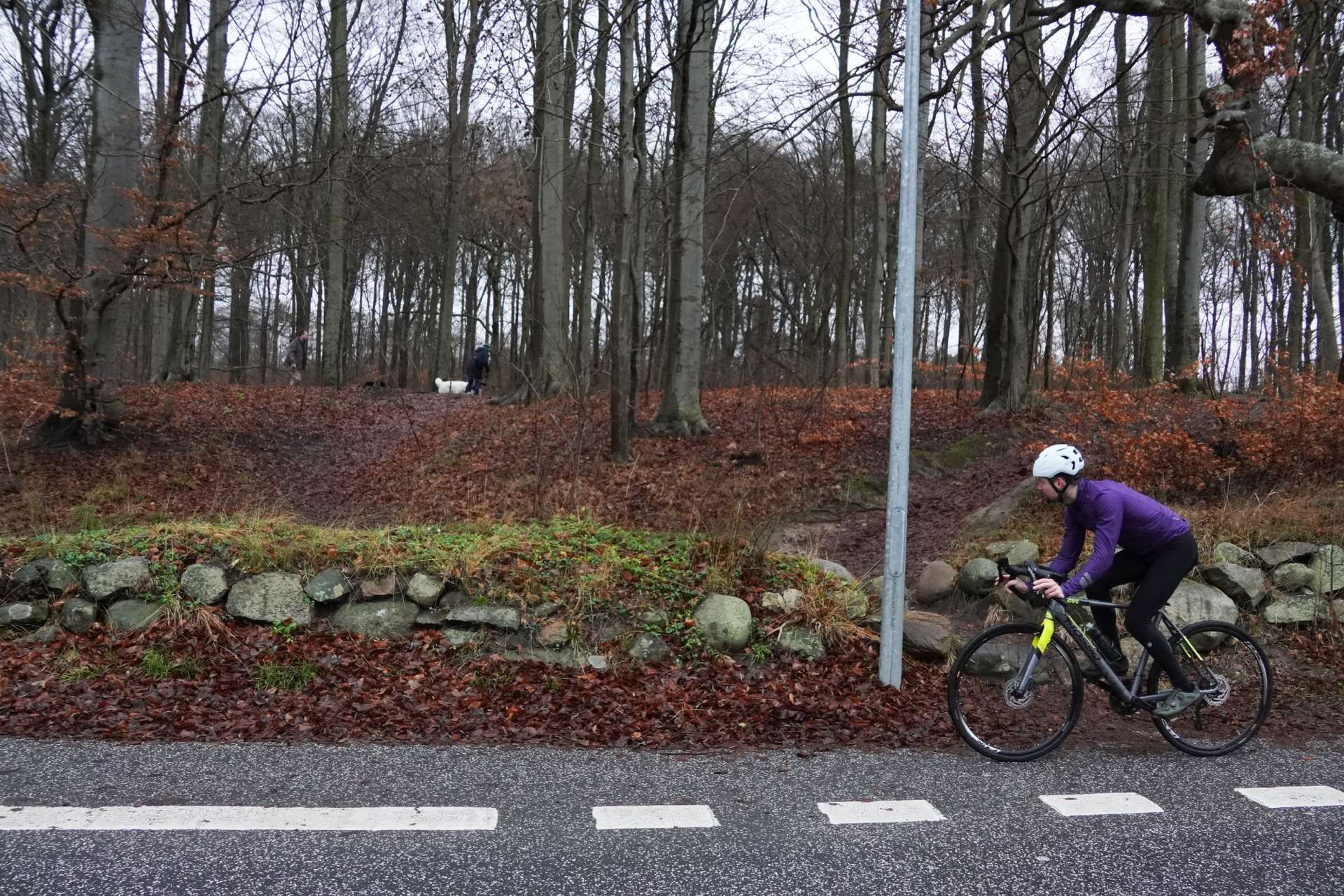 Image shows a person gravel riding in Denmark