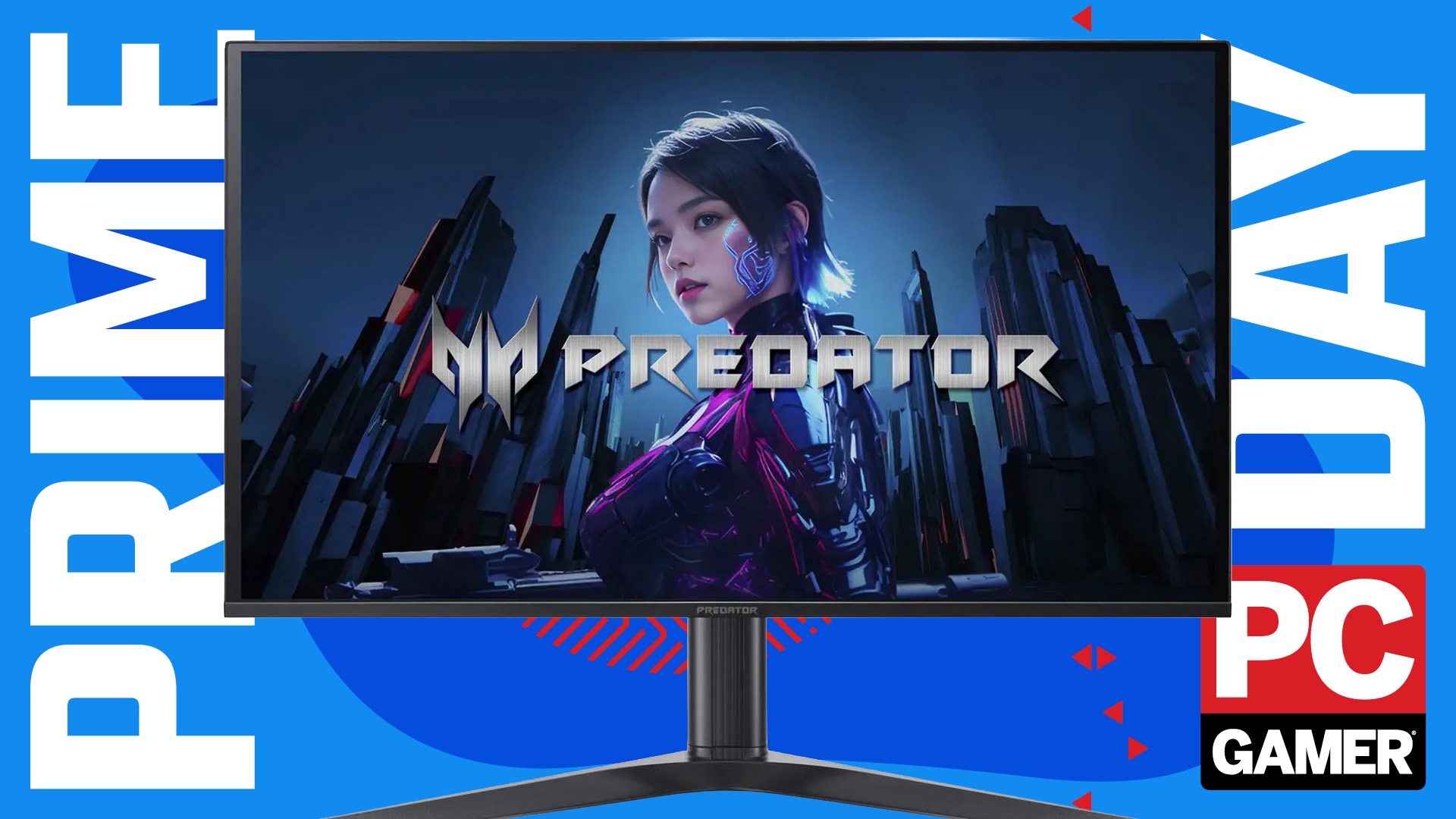 Acer monitor on a Prime Day banner with PC Gamer logo.