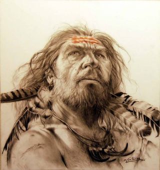 artist depiction of a neanderthal