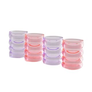 Four wavy glasses in pink and purple