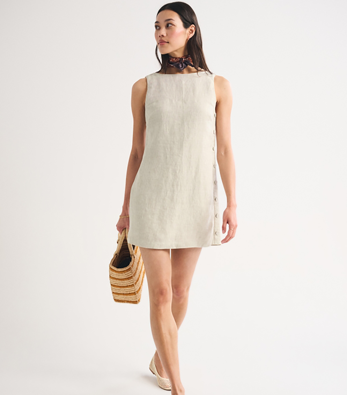 100% Linen Shift Mini Dress