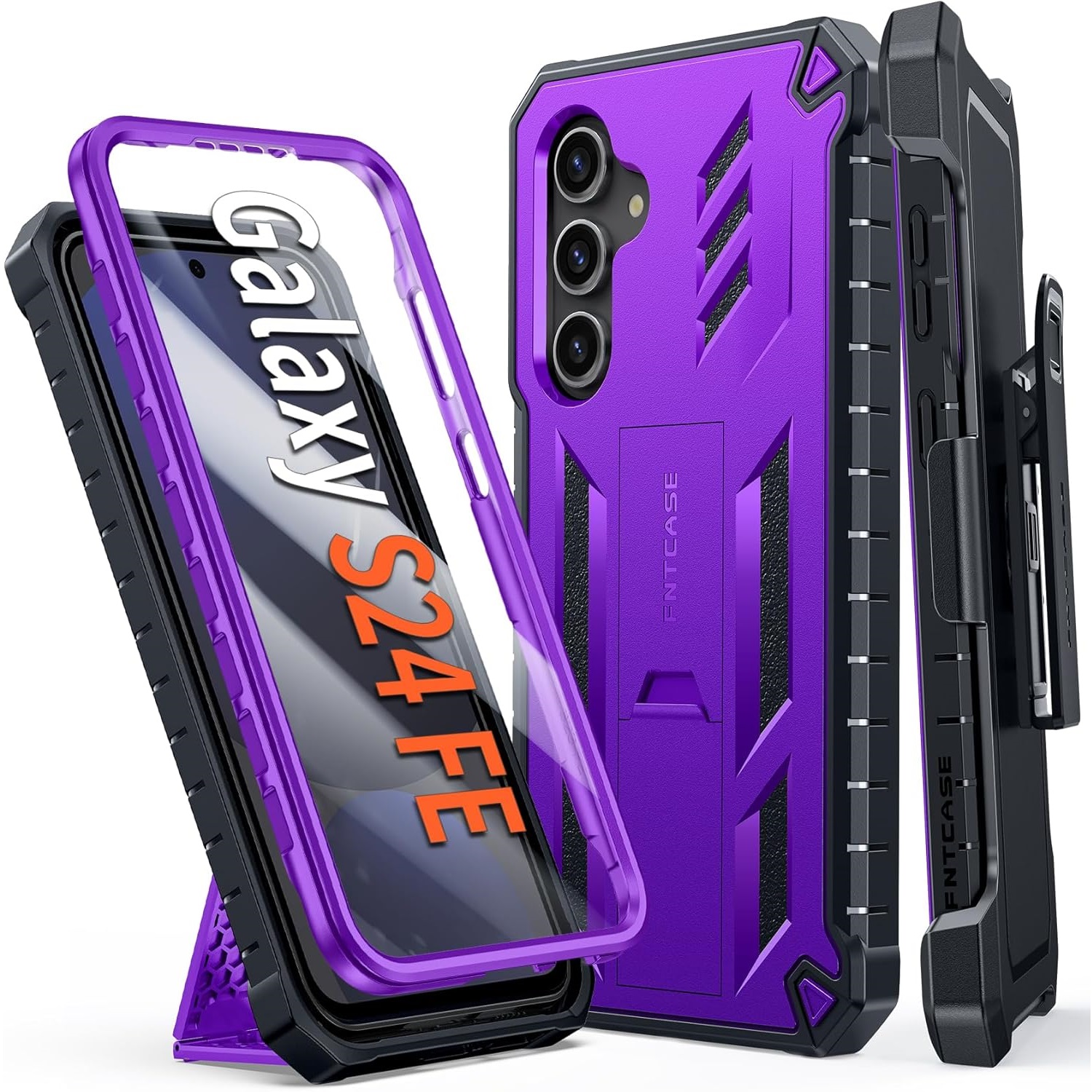 FNTCASE Samsung Galaxy S24 FE Case with Kickstand & Holster