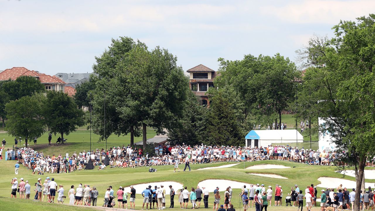 A view of the 14th green during the 2021 AT&amp;T Byron Nelson at TPC Craig Ranch