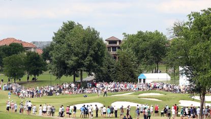 A view of the 14th green during the 2021 AT&T Byron Nelson at TPC Craig Ranch