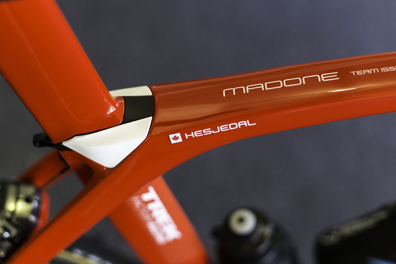 The suspension coupler on Ryder Hesjedal's Madone