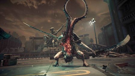 A promotional screenshot of Stellar Blade on PS5