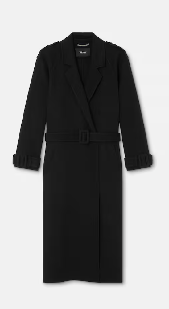 Versace, Wool-Cashmere Belted Coat